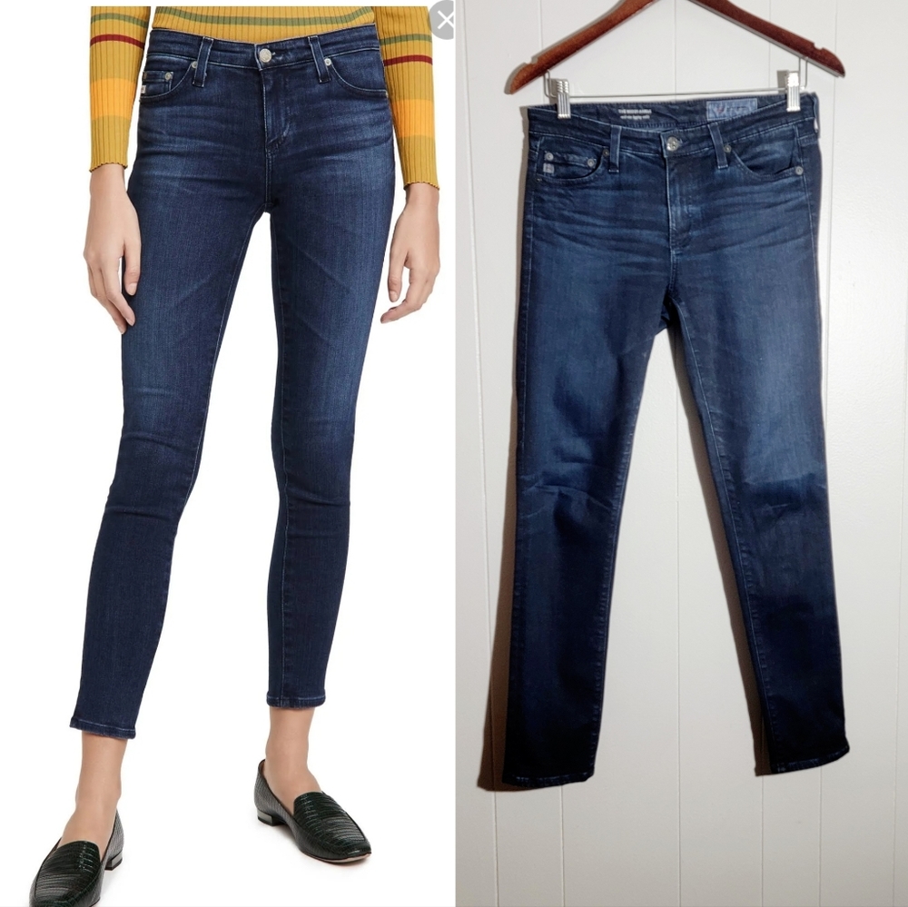 AG Adriano Goldschmied The Middi Midrise Ankle Denim Legging Dark Indigo Jeans